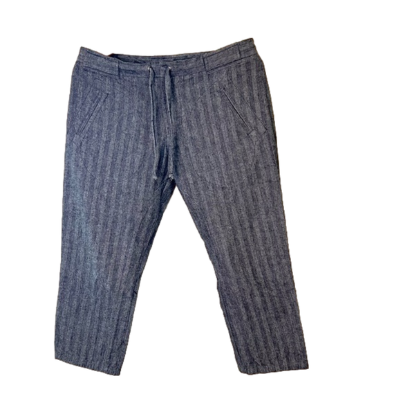 Kristensen DuNord Pants - Kristensen DuNord charcoal herringbone detail capri pants / trousers Size 2